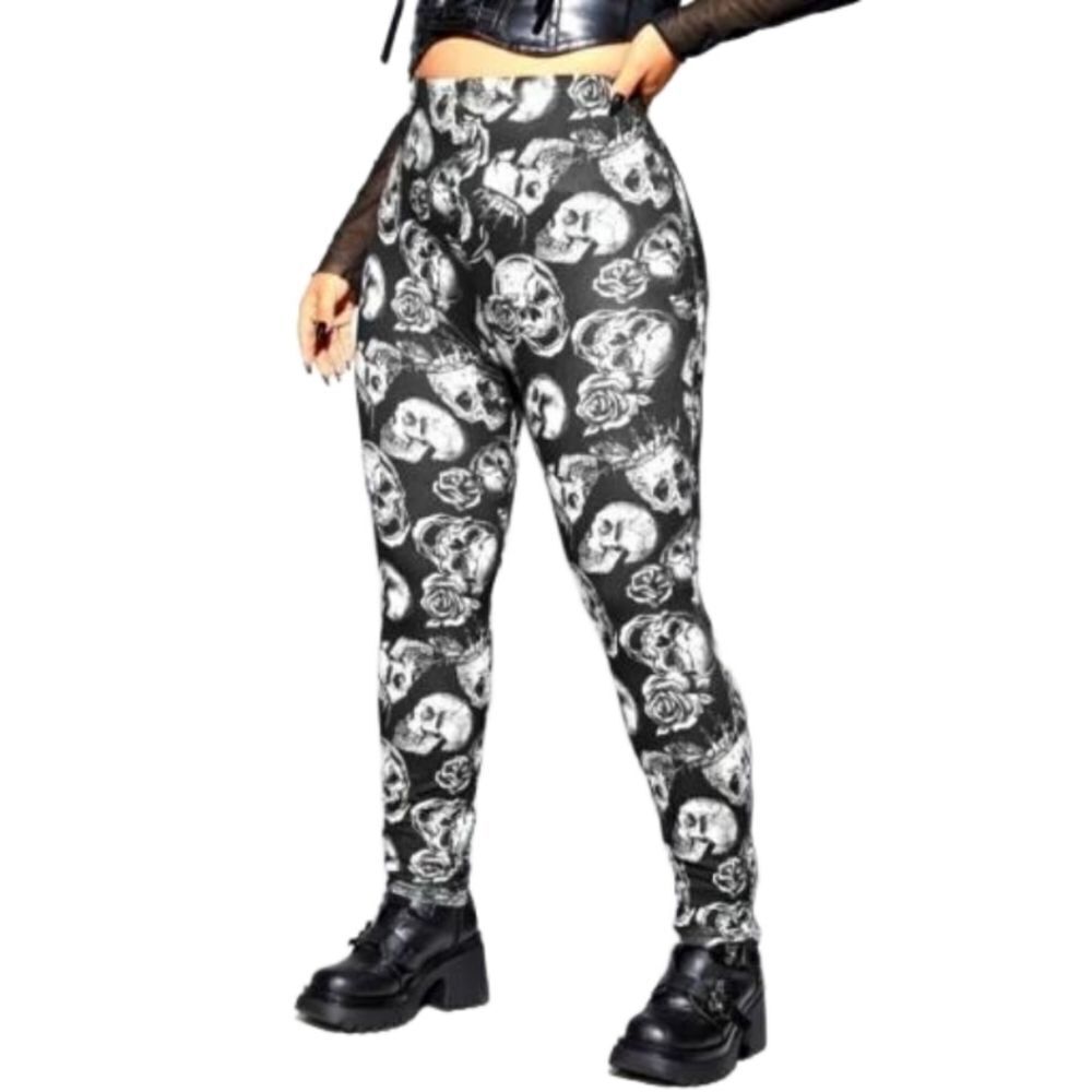 Women's Plus size Skull printed Leggings sz 2X